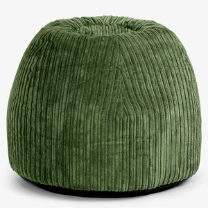 Tabouret Pouf de Coiffeuse - Côtelé Vert Forêt