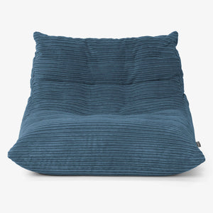 Fauteuil Pouf de Sol Noah - Côtelé Bleu Marine