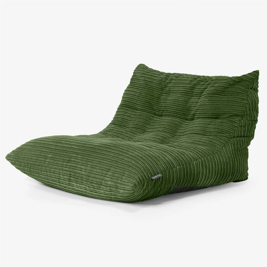 Fauteuil Pouf de Sol Noah - Côtelé Vert Forêt 02
