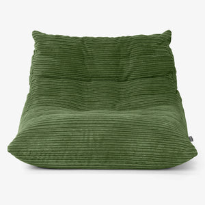 Fauteuil Pouf de Sol Noah - Côtelé Vert Forêt