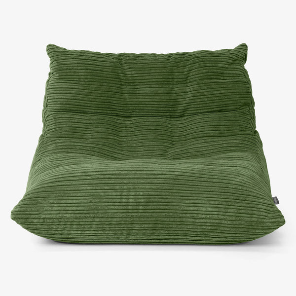 Fauteuil Pouf de Sol Noah - Côtelé Vert Forêt 01