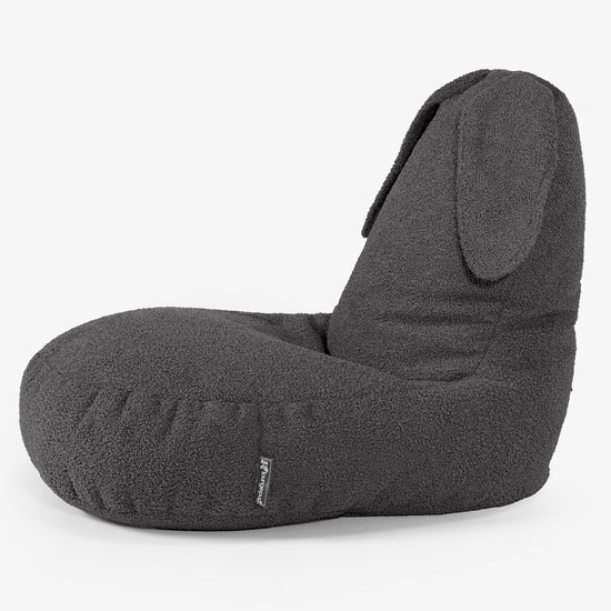 Fauteuil Pouf Enfant Animal Lapin 2-6 ans - Bouclé Anthracite 02