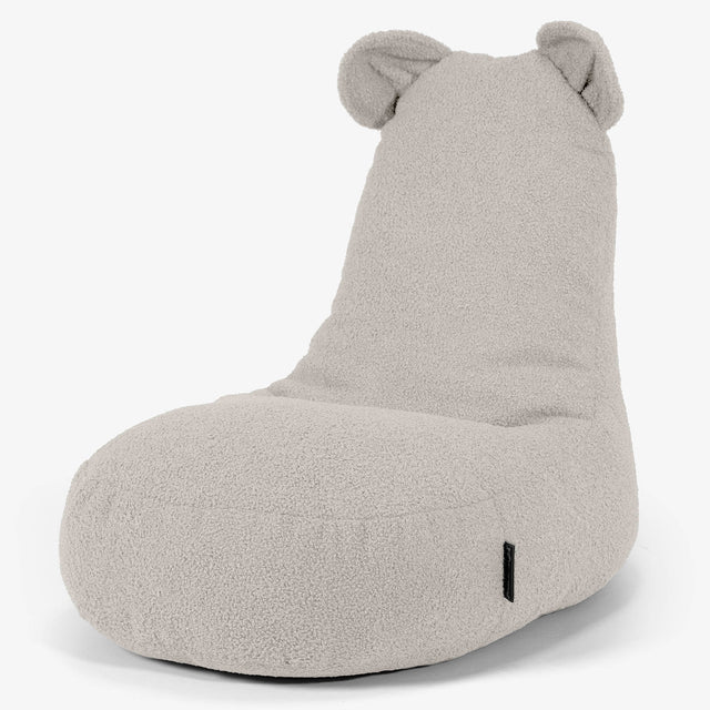 Fauteuil Pouf Enfant Animal Ourson 2-6 ans - Bouclé Ivoire 01