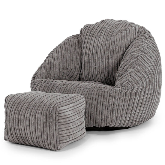 Pouf Chaise Bubble pour Enfants 1-3 ans - Côtelé Anthracite 02