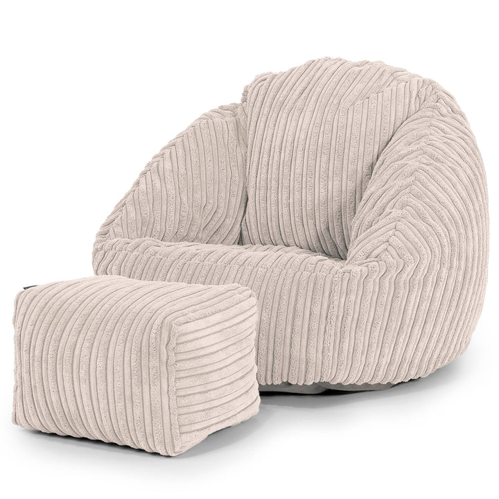 Pouf Chaise Bubble pour Enfants 1-3 ans - Côtelé Ivoire 02