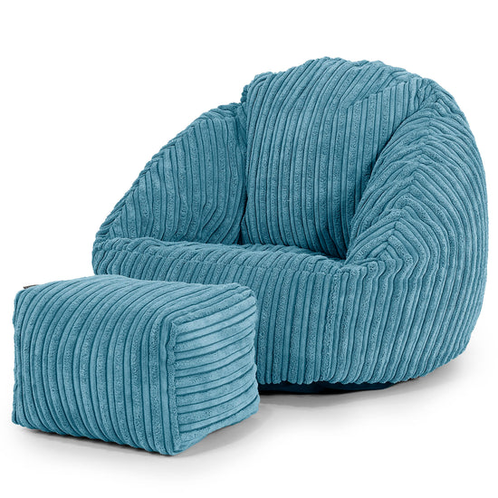 Pouf Chaise Bubble pour Enfants 1-3 ans - Côtelé Mer Égée 02