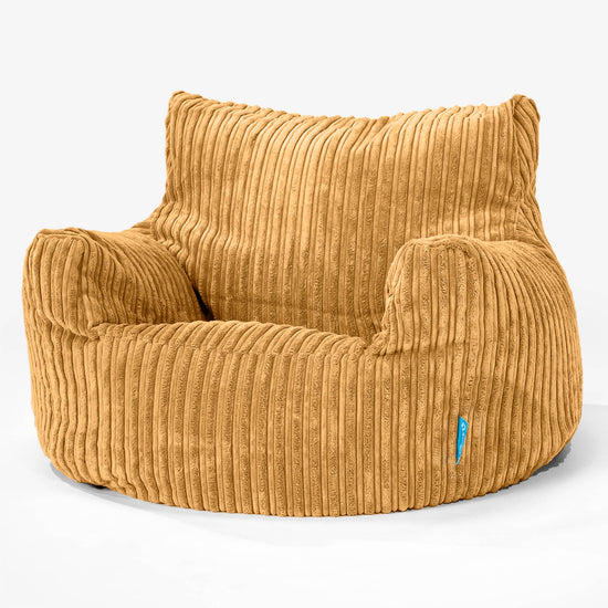 Fauteuil Pouf Enfant 3-8 ans - Côtelé Miel doré 01