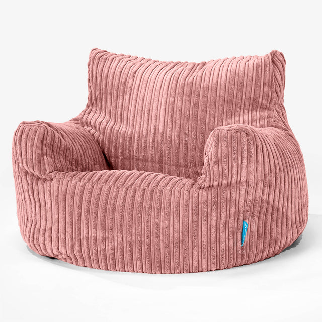 Fauteuil Pouf Enfant 3-8 ans - Côtelé Pêche 01
