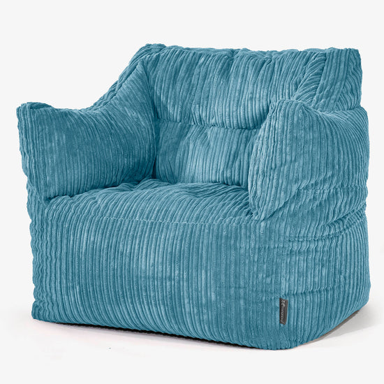 Fauteuil Pouf Victor - Côtelé Mer Égée 01