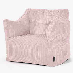 Fauteuil Pouf Victor - Côtelé Rose