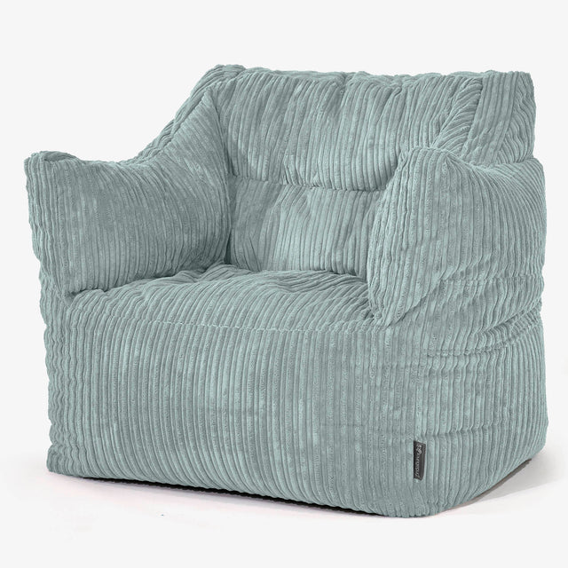 Fauteuil Pouf Victor - Côtelé Vert Menthe 01