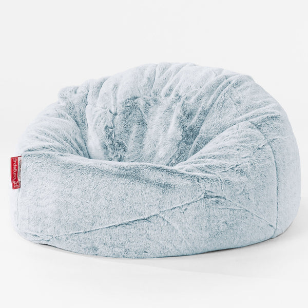 Pouf Poire Classique Enfant 1-5 ans Housse de Remplacement - Fausse Fourrure Lapin Brun 01