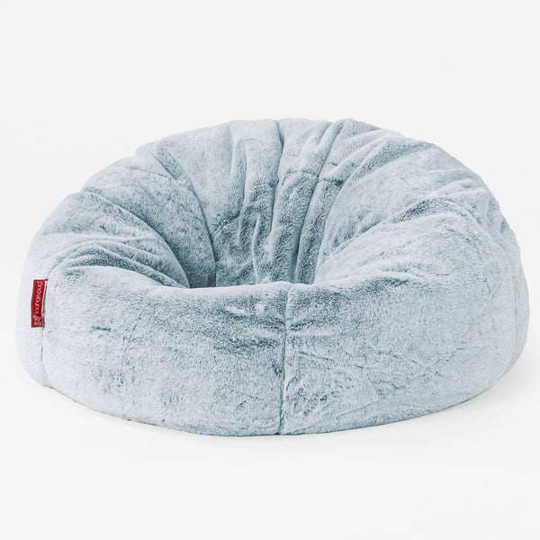 Pouf Poire Classique Housse de Remplacement - Fausse Fourrure Lapin Brun 01