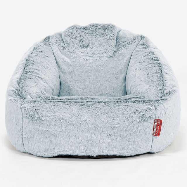 Pouf Chaise Bubble Housse de Remplacement - Fausse Fourrure Lapin Brun 01