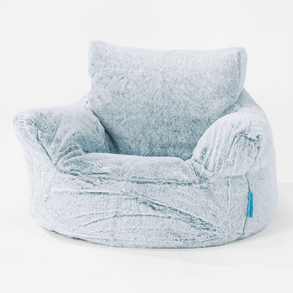 Fauteuil Pouf Bambin 1-3 ans Housse de Remplacement - Fausse Fourrure Lapin Brun 01