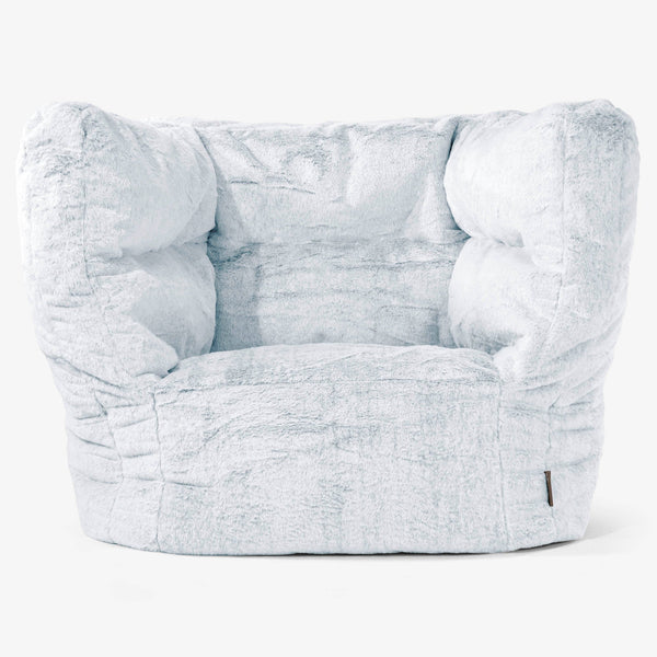 Louis Pouf Fauteuil Design Housse de Remplacement - Fausse Fourrure Lapin Brun 01