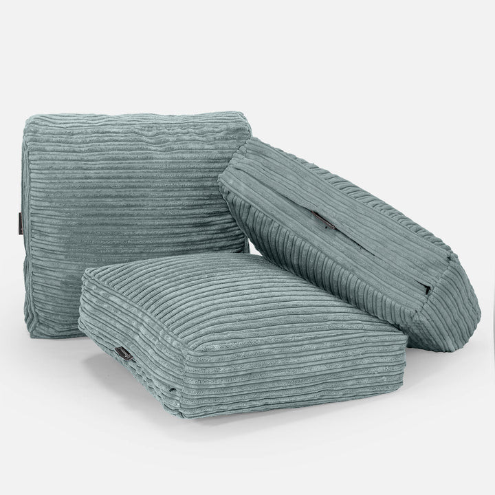 Grand Coussin de Sol - Côtelé Verte Menthe 04