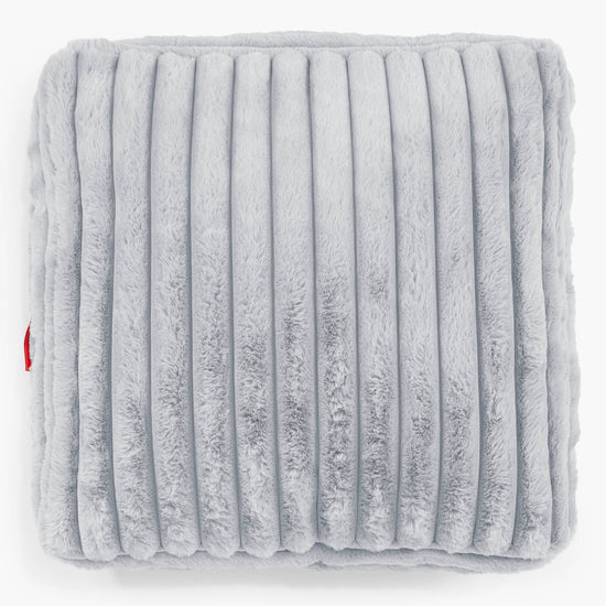 Grand Coussin de Sol - Velours Côtelé Ultra Pelucheux Bleu Dragé 02