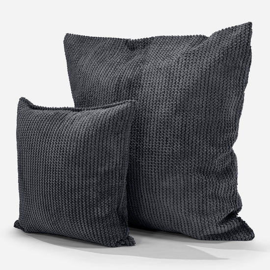 Grand Housse de Coussin 70 x 70cm - Pompon Noir 02
