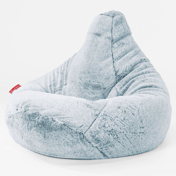 Pouf Poire Gamer Housse de Remplacement - Fausse Fourrure Lapin Brun 01