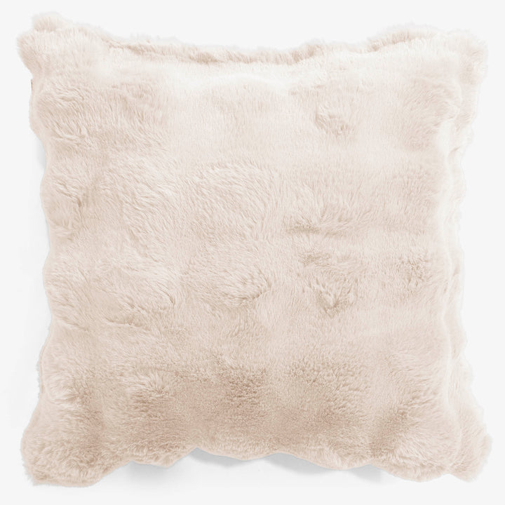 Housse de Coussin 47 x 47cm - Fausse Fourrure à Bulles Crème 01