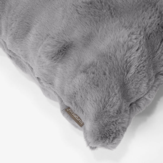 Housse de Coussin 47 x 47cm - Fausse Fourrure à Bulles Gris 02