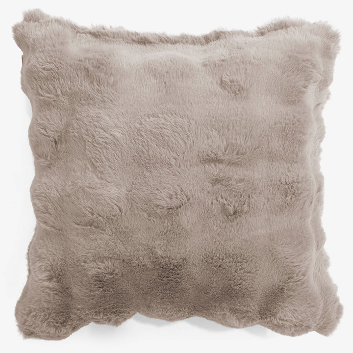 Housse de Coussin 47 x 47cm - Fausse Fourrure à Bulles Vison 01