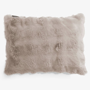 Housse de Coussin Rectangulaire 35 x 50cm - Fausse Fourrure à Bulles Vison