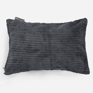 Housse de Coussin Rectangulaire 35 x 50cm - Pompon Noir