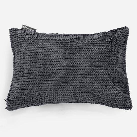 Housse de Coussin Rectangulaire 35 x 50cm - Pompon Noir 01
