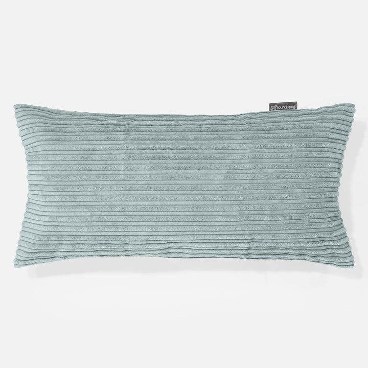 Housse de Coussin Rectangulaire Géant 40 x 70cm - Côtelé Verte Menthe 01