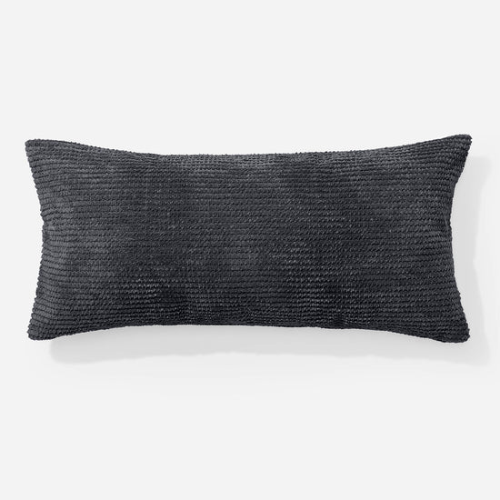 Housse de Coussin Rectangulaire Géant 40 x 70cm - Pompon Noir 01