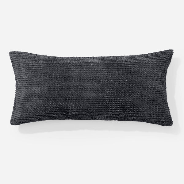 Housse de Coussin Rectangulaire Géant 40 x 70cm - Pompon Noir 01