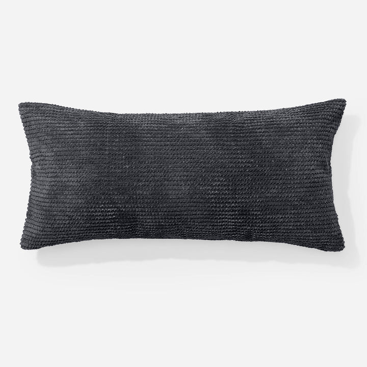 Housse de Coussin Rectangulaire Géant 40 x 70cm - Pompon Noir 01