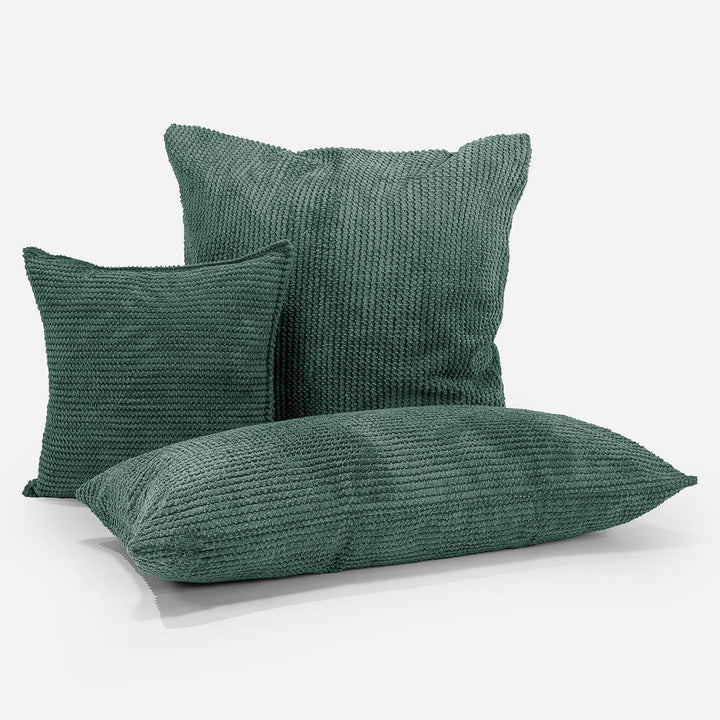 Housse de Coussin Rectangulaire Géant 40 x 70cm - Pompon Vert Mousse 03