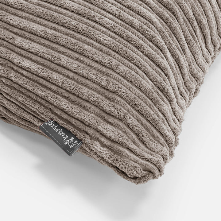 Housse de Coussin Rond 50cm - Côtelé Grège 02