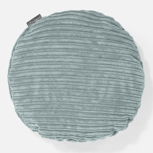 Housse de Coussin Rond 50cm - Côtelé Verte Menthe 01