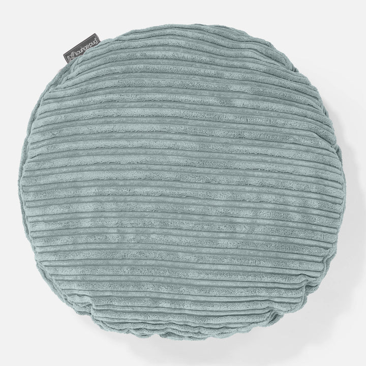 Housse de Coussin Rond 50cm - Côtelé Verte Menthe 01