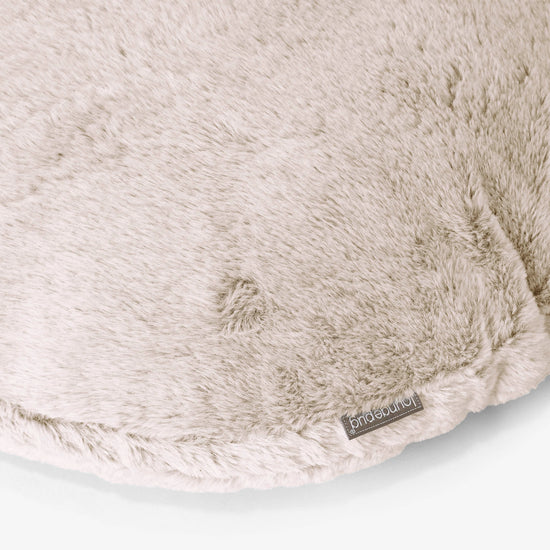 Housse de Coussin Rond 50cm - Fausse Fourrure Lapin Brun Doré 02