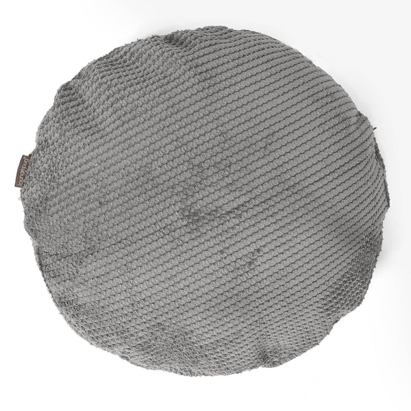 Housse de Coussin Rond 50cm - Pompon Anthracite 01