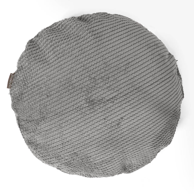 Housse de Coussin Rond 50cm - Pompon Anthracite 01