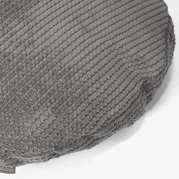 Housse de Coussin Rond 50cm - Pompon Anthracite 02