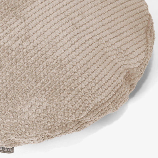 Housse de Coussin Rond 50cm - Pompon Ivoire 02