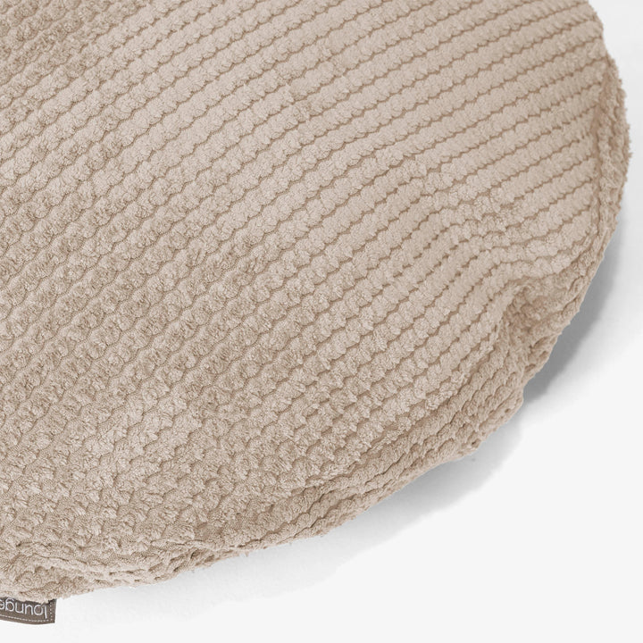 Housse de Coussin Rond 50cm - Pompon Ivoire 02
