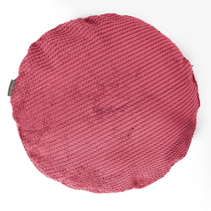 Housse de Coussin Rond 50cm - Pompon Rouge pastel