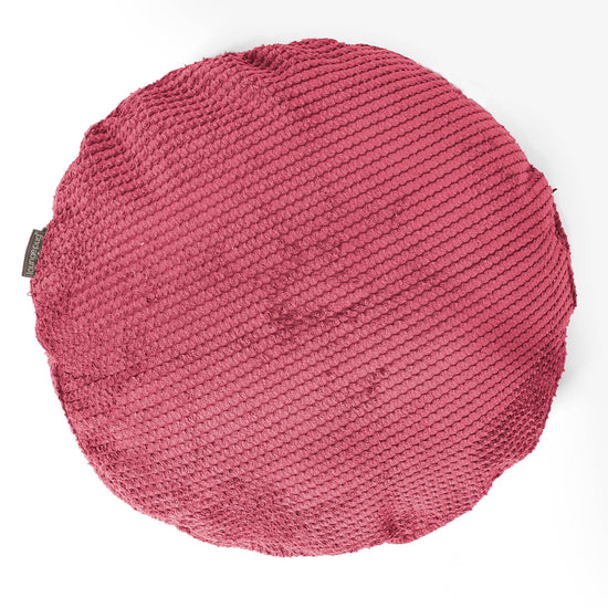 Housse de Coussin Rond 50cm - Pompon Rouge pastel 01