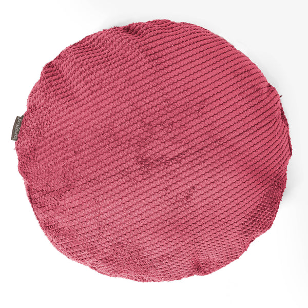 Housse de Coussin Rond 50cm - Pompon Rouge pastel 01