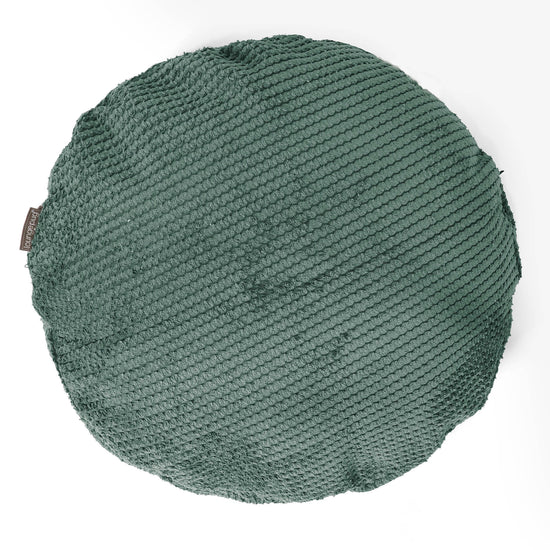 Housse de Coussin Rond 50cm - Pompon Vert Mousse 01
