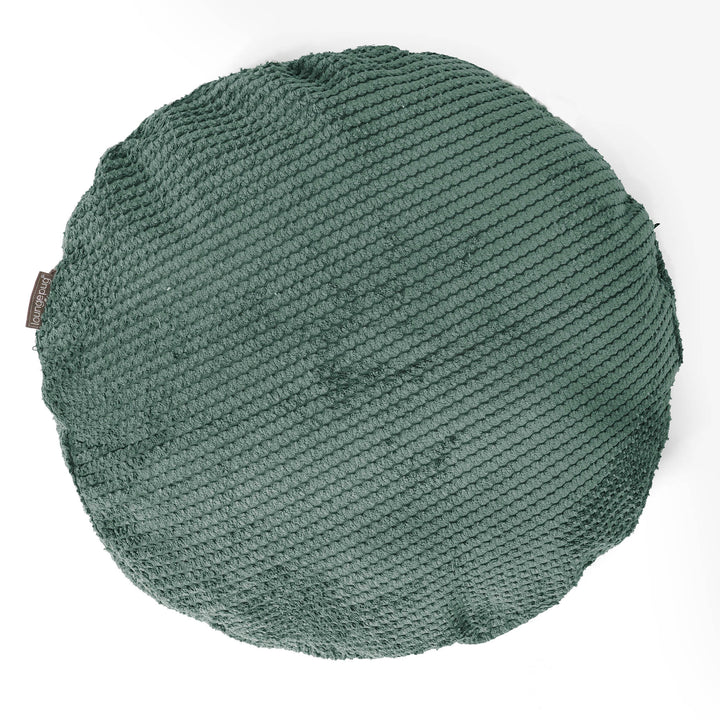 Housse de Coussin Rond 50cm - Pompon Vert Mousse 01
