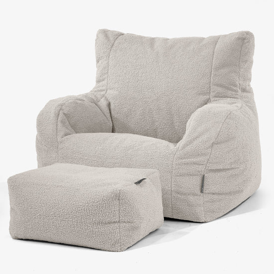Joséphine Pouf Fauteuil Design - Bouclé Ivoire 02